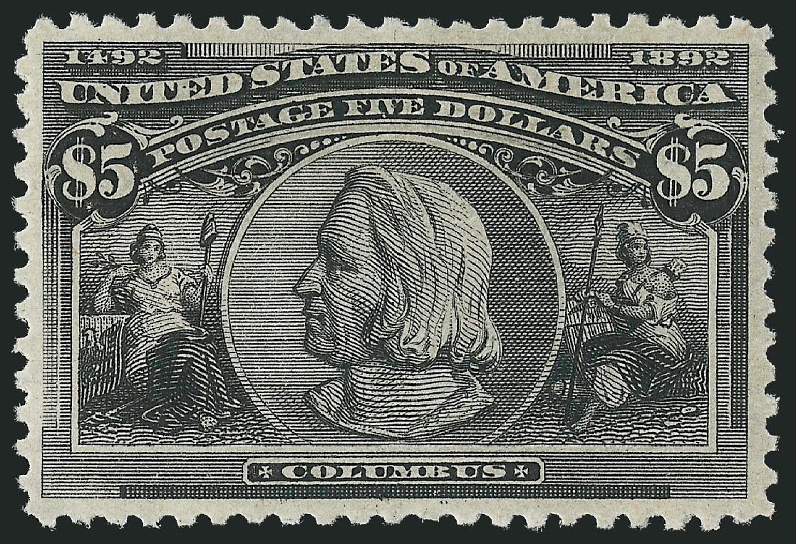 Value of US Stamp Scott Cat. 245: 1893 US$5.00 Columbian Exposition. Robert Siegel Auction Galleries, Dec 2012, Sale 1037, Lot 1855