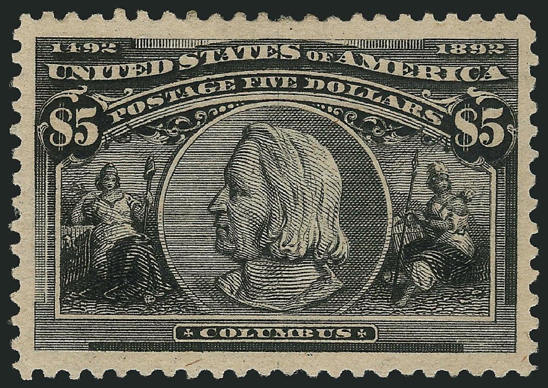 US Stamps Prices Scott Catalogue # 245: US$5.00 1893 Columbian Exposition. Robert Siegel Auction Galleries, Sep 2014, Sale 1078, Lot 375