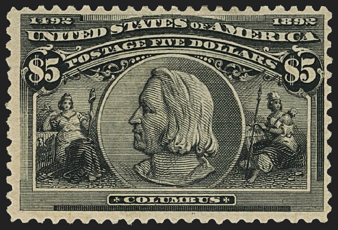 Price of US Stamp Scott Catalogue # 245 - 1893 US$5.00 Columbian Exposition. Robert Siegel Auction Galleries, Jul 2015, Sale 1107, Lot 345