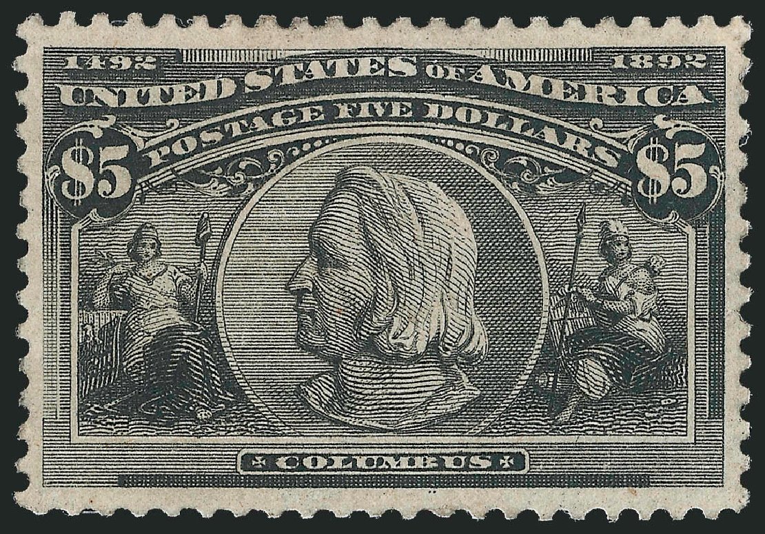 US Stamp Value Scott Cat. 245: 1893 US$5.00 Columbian Exposition. Robert Siegel Auction Galleries, Oct 2010, Sale 997, Lot 5735
