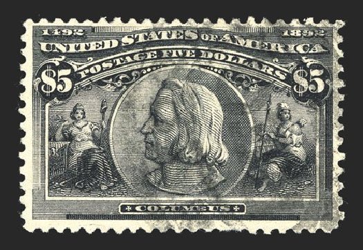 US Stamps Values Scott #245 - US$5.00 1893 Columbian Exposition. Spink Shreves Galleries, Mar 2013, Sale 142, Lot 255