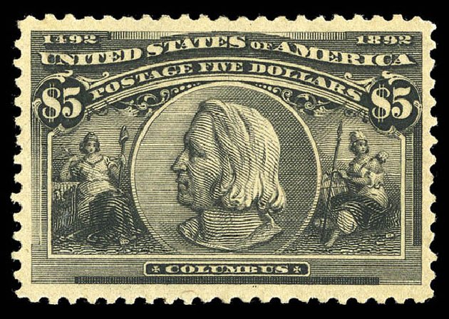 US Stamps Value Scott Catalog #245 - US$5.00 1893 Columbian Exposition. Matthew Bennett International, Sep 2012, Sale 346, Lot 752