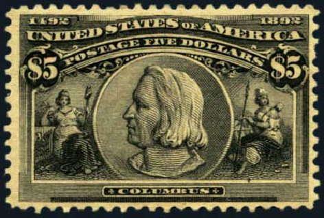 Prices of US Stamp Scott Catalog # 245: US$5.00 1893 Columbian Exposition. Harmer-Schau Auction Galleries, Jan 2013, Sale 96, Lot 512