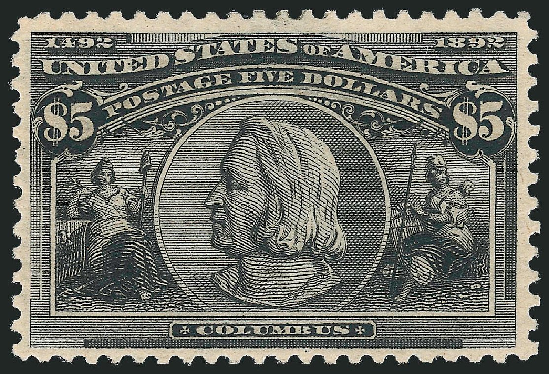US Stamp Values Scott #245: US$5.00 1893 Columbian Exposition. Robert Siegel Auction Galleries, Oct 2011, Sale 1013, Lot 312