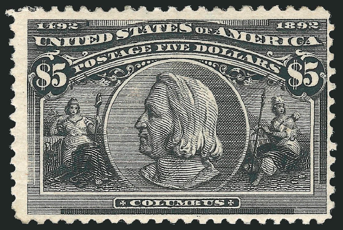 US Stamps Prices Scott Catalog #245 - 1893 US$5.00 Columbian Exposition. Robert Siegel Auction Galleries, Oct 2011, Sale 1014, Lot 1572