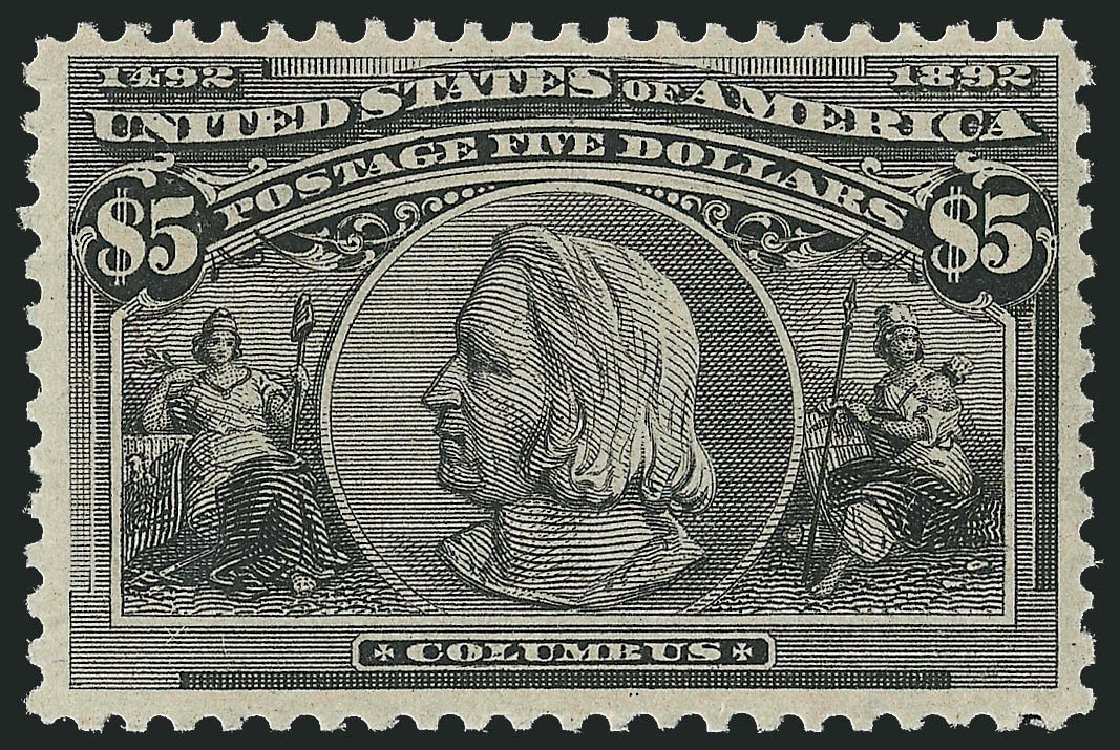 Price of US Stamp Scott Cat. #245 - US$5.00 1893 Columbian Exposition. Robert Siegel Auction Galleries, Jun 2012, Sale 1025, Lot 192
