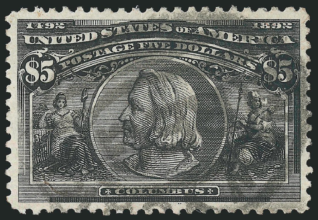 Price of US Stamps Scott Cat. # 245: US$5.00 1893 Columbian Exposition. Robert Siegel Auction Galleries, Dec 2012, Sale 1037, Lot 1862