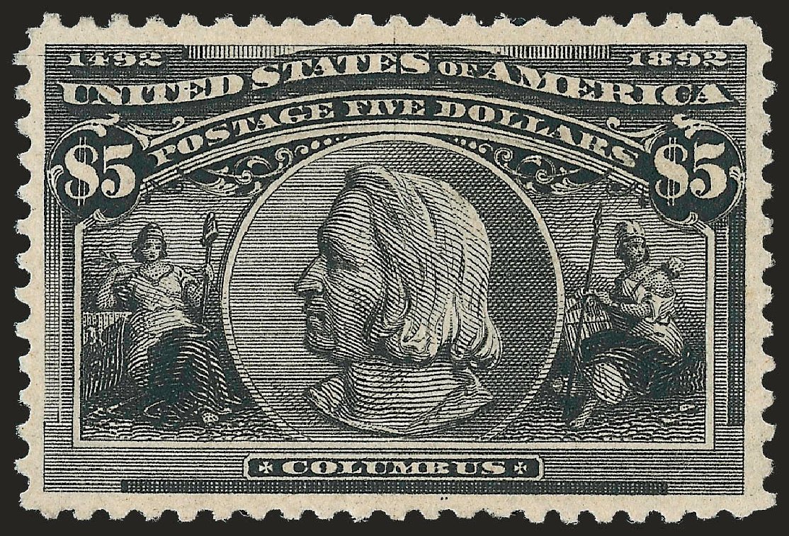 Price of US Stamp Scott 245: 1893 US$5.00 Columbian Exposition. Robert Siegel Auction Galleries, Dec 2009, Sale 982, Lot 5592