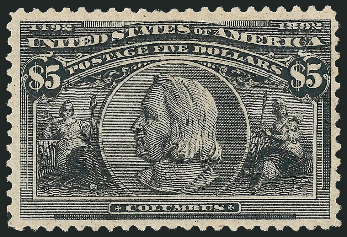 US Stamp Value Scott Catalogue #245 - US$5.00 1893 Columbian Exposition. Robert Siegel Auction Galleries, Oct 2010, Sale 997, Lot 5732