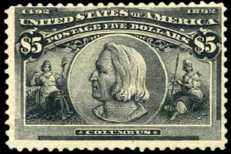 Costs of US Stamp Scott # 245 - US$5.00 1893 Columbian Exposition. Harmer-Schau Auction Galleries, Oct 2010, Sale 87, Lot 223