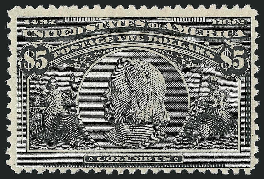 Prices of US Stamp Scott Cat. # 245: 1893 US$5.00 Columbian Exposition. Robert Siegel Auction Galleries, Oct 2011, Sale 1014, Lot 1563
