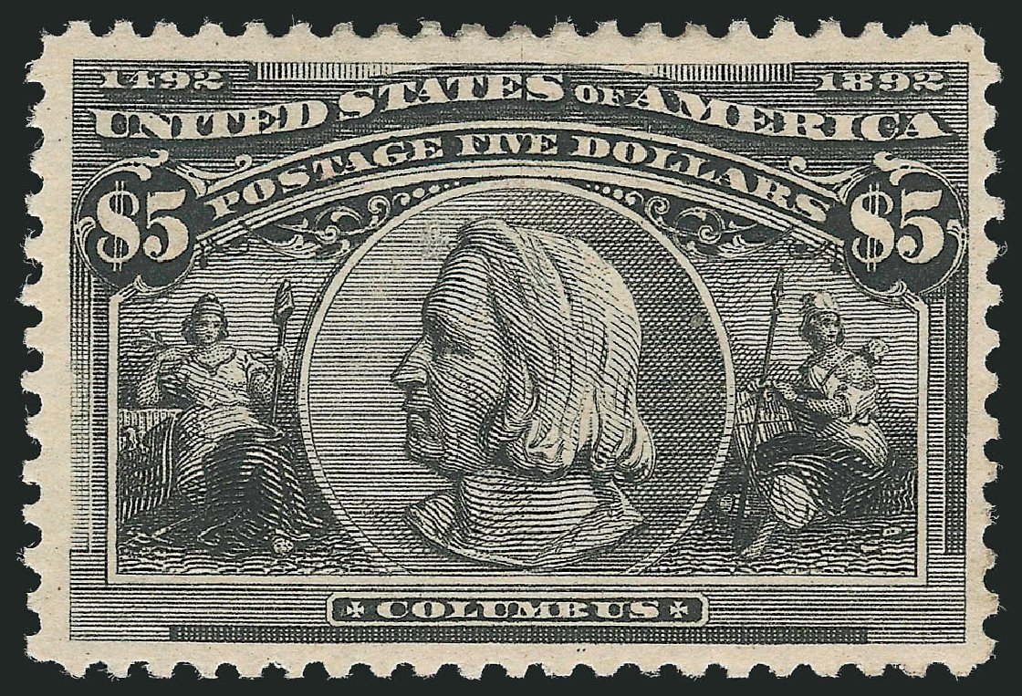 US Stamps Values Scott Catalog # 245: 1893 US$5.00 Columbian Exposition. Robert Siegel Auction Galleries, Feb 2015, Sale 1092, Lot 1193