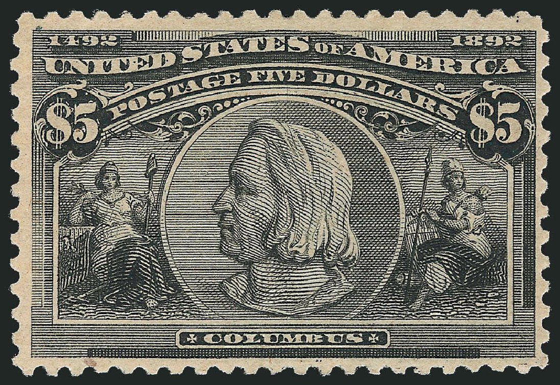 US Stamp Prices Scott #245 - US$5.00 1893 Columbian Exposition. Robert Siegel Auction Galleries, Oct 2010, Sale 997, Lot 5733