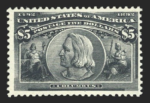 Price of US Stamp Scott Catalog 245: 1893 US$5.00 Columbian Exposition. Spink Shreves Galleries, Mar 2013, Sale 142, Lot 253