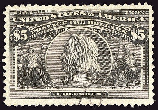 Value of US Stamp Scott # 245: US$5.00 1893 Columbian Exposition. Spink Shreves Galleries, Jan 2014, Sale 146, Lot 313