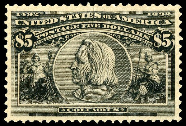 Prices of US Stamps Scott #245: US$5.00 1893 Columbian Exposition. Matthew Bennett International, Dec 2008, Sale 330, Lot 1706
