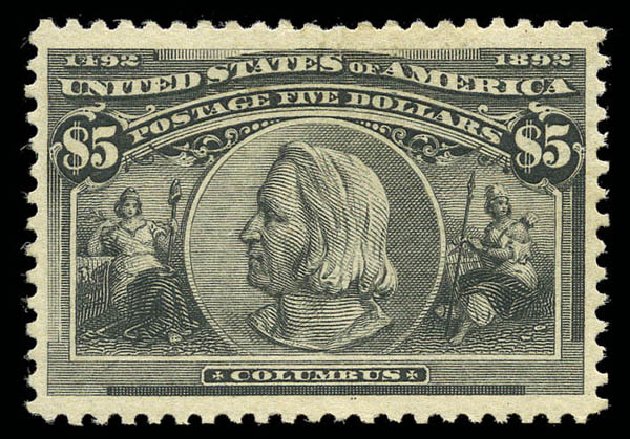 US Stamps Price Scott Catalogue 245 - 1893 US$5.00 Columbian Exposition. Matthew Bennett International, Sep 2010, Sale 331, Lot 606