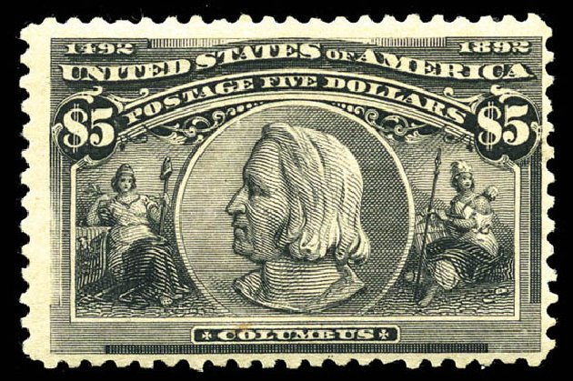 US Stamp Values Scott Cat. 245 - US$5.00 1893 Columbian Exposition. Matthew Bennett International, Mar 2012, Sale 344, Lot 4436