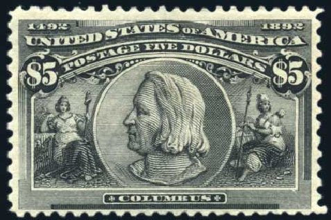 Cost of US Stamp Scott Catalog #245: 1893 US$5.00 Columbian Exposition. Harmer-Schau Auction Galleries, Jun 2008, Sale 78, Lot 1446