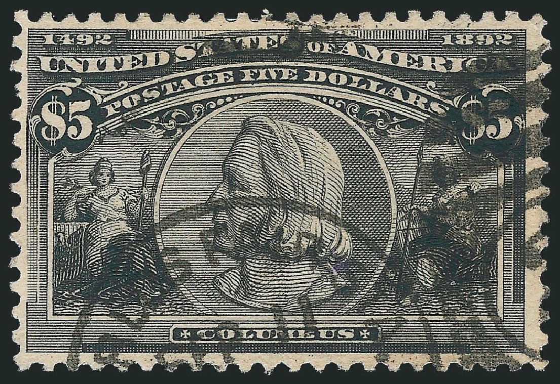 Cost of US Stamps Scott Cat. 245: US$5.00 1893 Columbian Exposition. Robert Siegel Auction Galleries, Mar 2012, Sale 1019, Lot 576