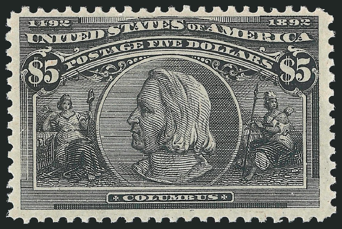 Prices of US Stamps Scott Cat. 245 - 1893 US$5.00 Columbian Exposition. Robert Siegel Auction Galleries, Oct 2012, Sale 1033, Lot 4136