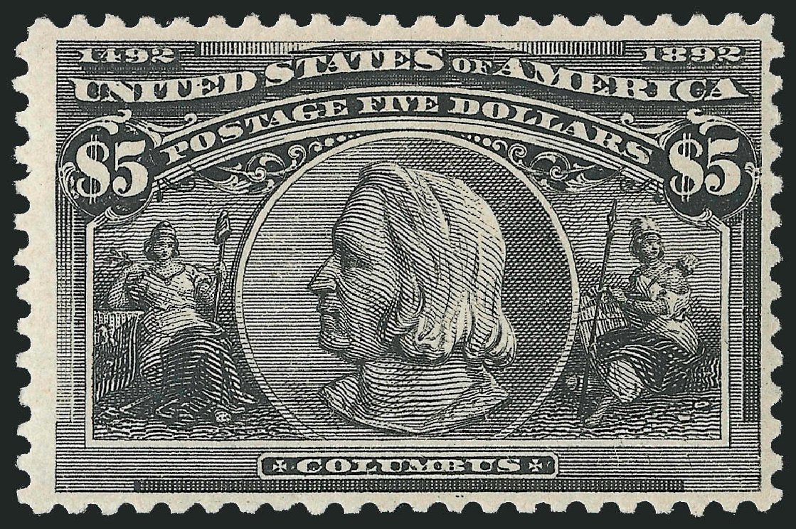 Values of US Stamps Scott #245 - US$5.00 1893 Columbian Exposition. Robert Siegel Auction Galleries, Dec 2012, Sale 1037, Lot 1856