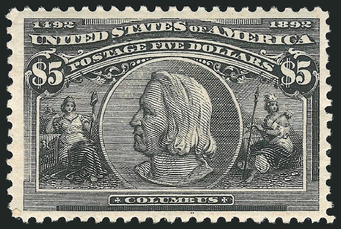 Value of US Stamp Scott Catalog 245: 1893 US$5.00 Columbian Exposition. Robert Siegel Auction Galleries, Sep 2014, Sale 1078, Lot 376