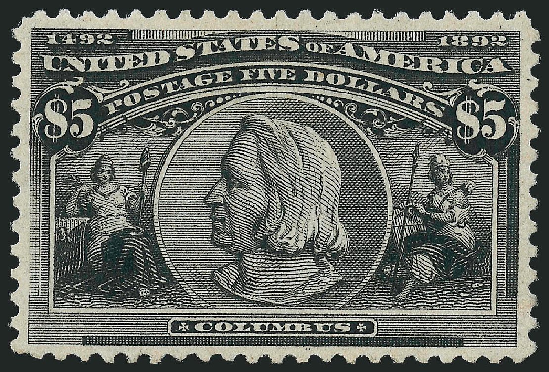 Costs of US Stamp Scott Cat. #245 - US$5.00 1893 Columbian Exposition. Robert Siegel Auction Galleries, Oct 2010, Sale 997, Lot 5736