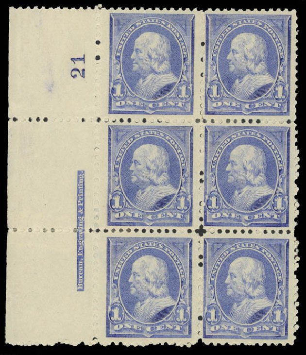 US Stamps Prices Scott 246: 1c 1894 Franklin. Daniel Kelleher Auctions, Aug 2012, Sale 631, Lot 938