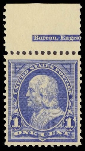 US Stamp Prices Scott 246: 1894 1c Franklin. Daniel Kelleher Auctions, Aug 2012, Sale 631, Lot 935