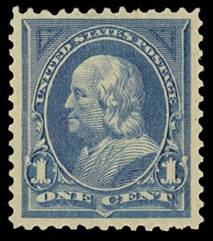 US Stamp Value Scott Catalogue 247 - 1c 1894 Franklin. Daniel Kelleher Auctions, Oct 2011, Sale 626, Lot 249