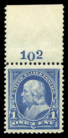 Value of US Stamps Scott #247 - 1894 1c Franklin. Matthew Bennett International, Sep 2010, Sale 332, Lot 2050