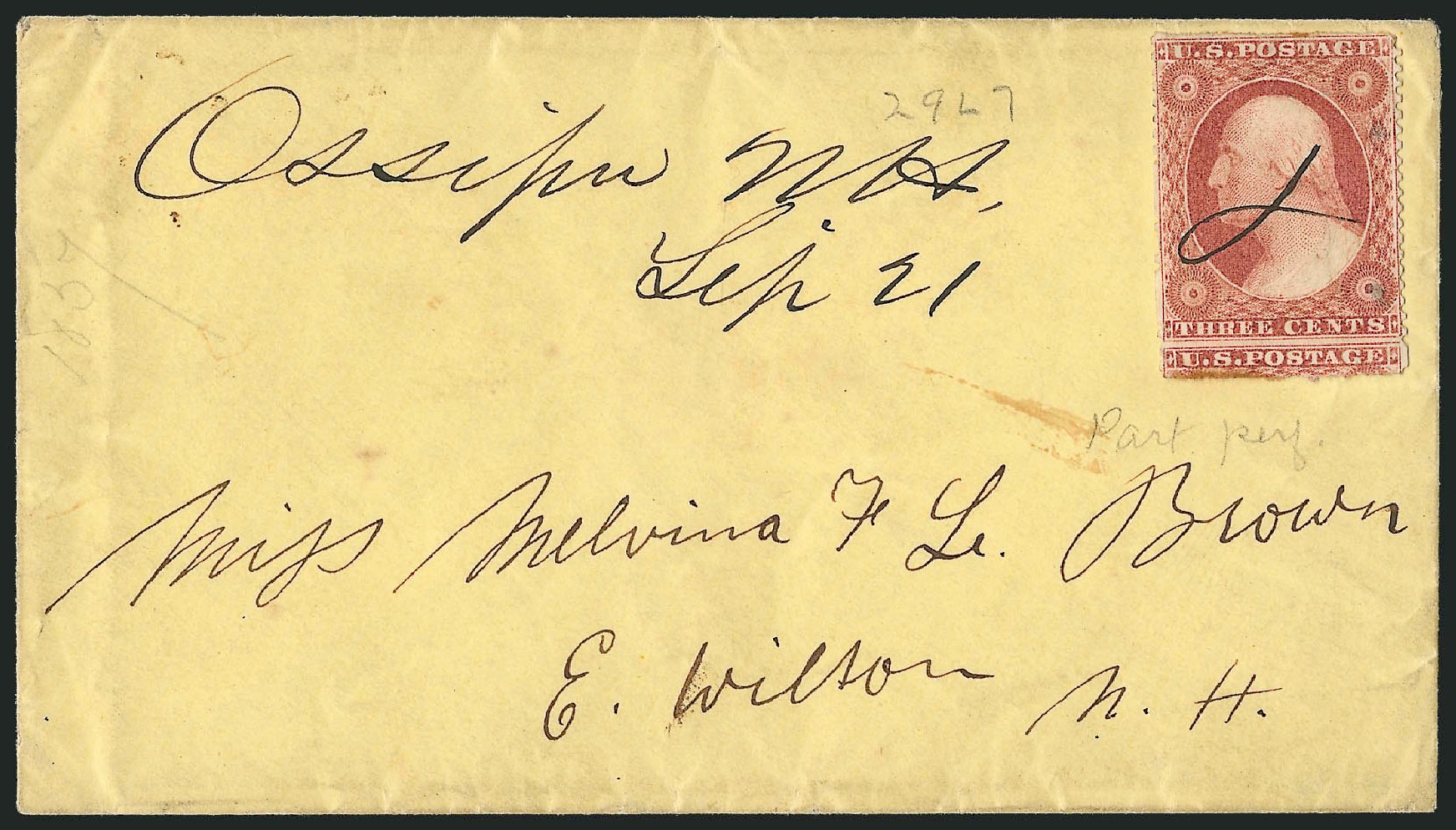 Values of US Stamps Scott 25 - 1857 3c Washington. Robert Siegel Auction Galleries, Oct 2010, Sale 996, Lot 3197