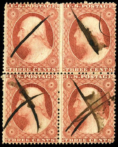 US Stamp Prices Scott Cat. #25: 3c 1857 Washington. Matthew Bennett International, Dec 2008, Sale 330, Lot 1458