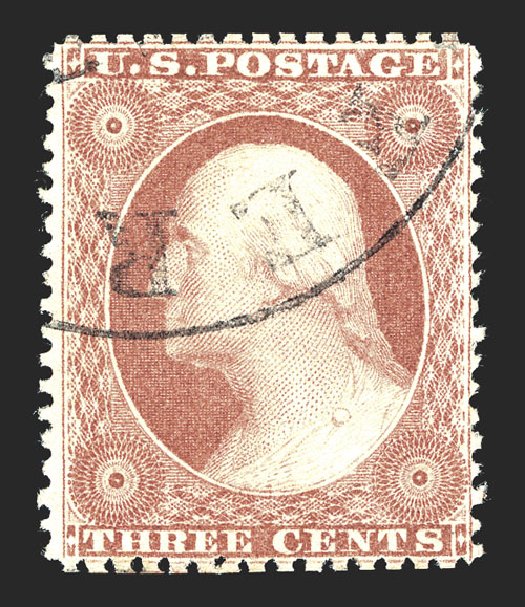 US Stamps Price Scott Catalogue 25 - 3c 1857 Washington. Spink Shreves Galleries, Mar 2013, Sale 142, Lot 148