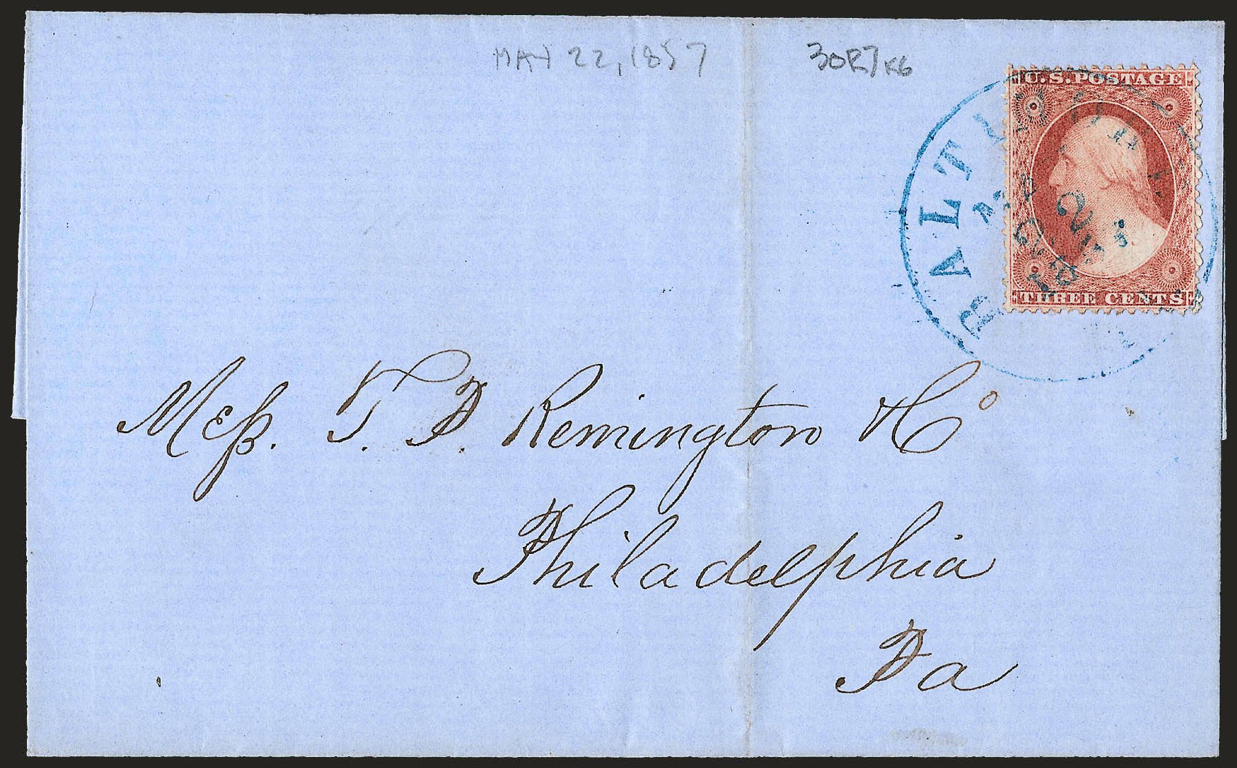US Stamps Prices Scott Catalog # 25 - 1857 3c Washington. Robert Siegel Auction Galleries, Dec 2008, Sale 964, Lot 239