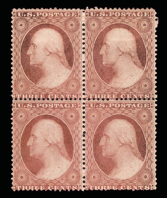 Values of US Stamps Scott #25 - 1857 3c Washington. Cherrystone Auctions, Oct 2012, Sale 201210, Lot 30
