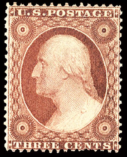 Cost of US Stamp Scott Catalogue 25: 3c 1857 Washington. Cherrystone Auctions, Mar 2013, Sale 201303, Lot 10