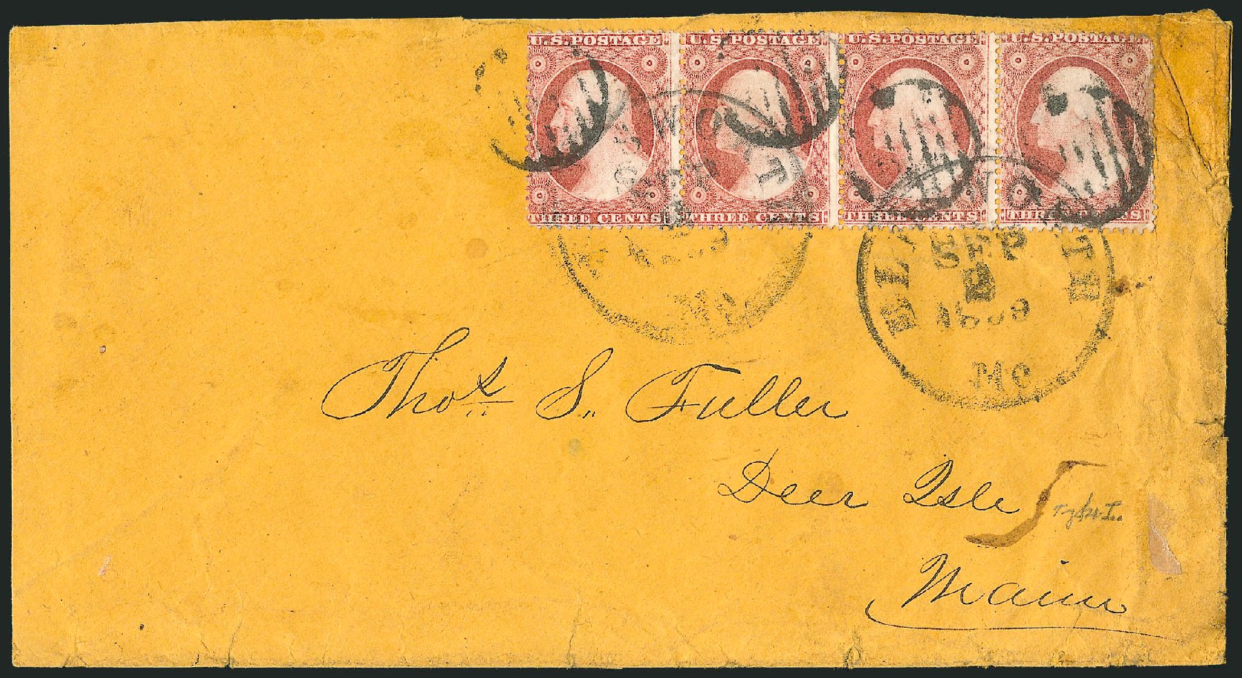 Values of US Stamp Scott Cat. 25 - 1857 3c Washington. Robert Siegel Auction Galleries, Oct 2010, Sale 996, Lot 3200