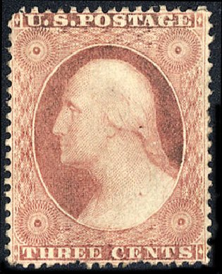 Price of US Stamp Scott Catalog # 25: 1857 3c Washington. Cherrystone Auctions, May 2008, Sale 200805, Lot 71