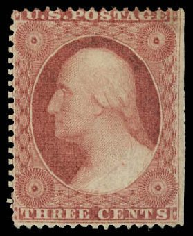 US Stamps Price Scott Catalog # 25: 3c 1857 Washington. Daniel Kelleher Auctions, Aug 2012, Sale 631, Lot 711