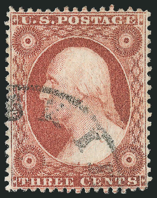 US Stamp Value Scott Catalogue 25 - 3c 1857 Washington. Robert Siegel Auction Galleries, Nov 2012, Sale 1034, Lot 51