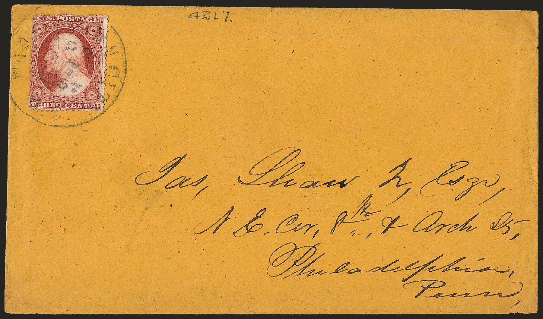 Values of US Stamps Scott Cat. #25 - 3c 1857 Washington. Robert Siegel Auction Galleries, Dec 2008, Sale 964, Lot 231