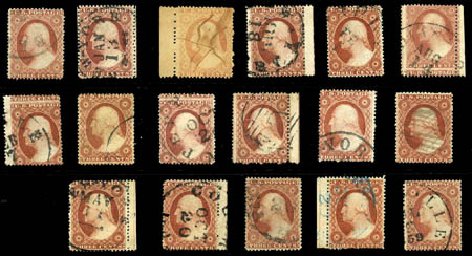 US Stamp Price Scott Catalogue #25: 1857 3c Washington. Harmer-Schau Auction Galleries, Jan 2013, Sale 96, Lot 424