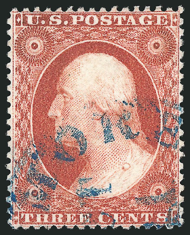Prices of US Stamp Scott Catalogue 25 - 3c 1857 Washington. Robert Siegel Auction Galleries, Dec 2013, Sale 1062, Lot 134