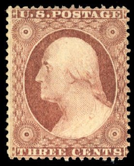US Stamps Value Scott Cat. # 25 - 3c 1857 Washington. Cherrystone Auctions, Jun 2012, Sale 201206, Lot 25
