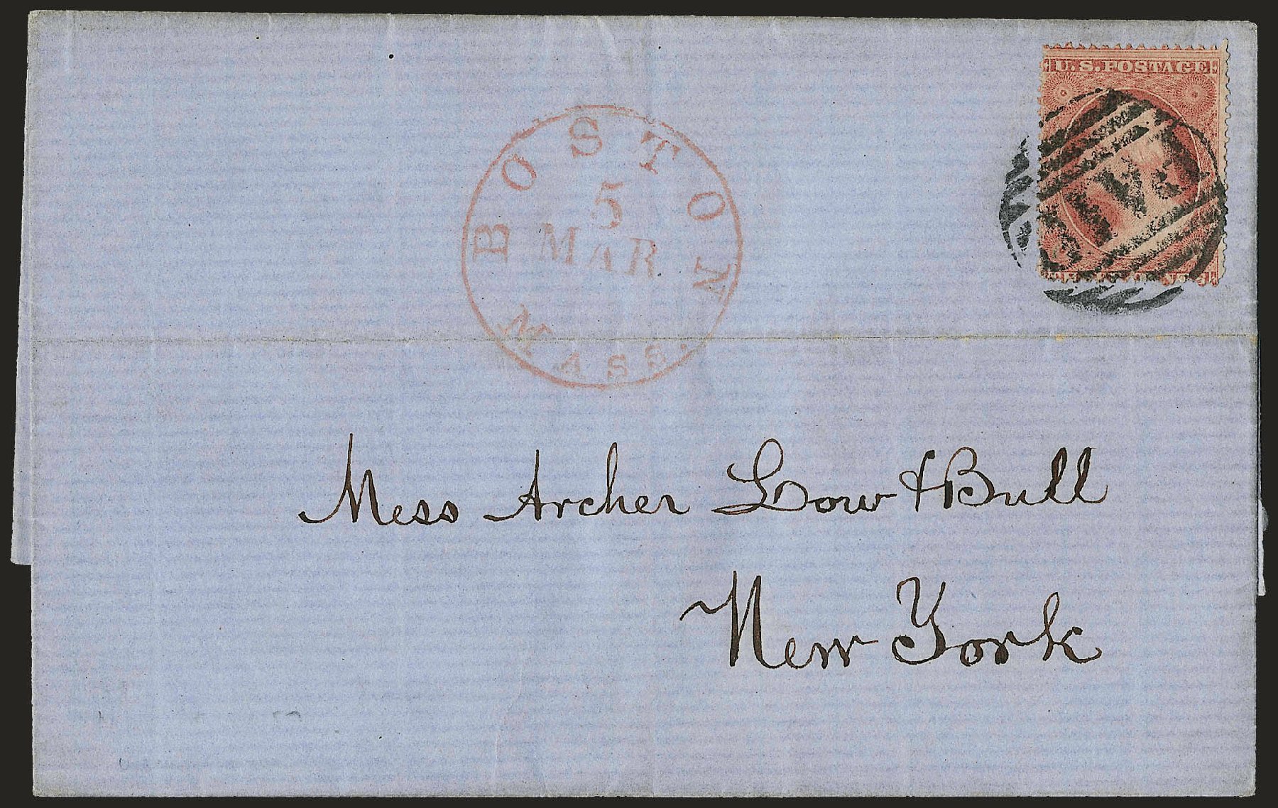 US Stamps Values Scott #25: 1857 3c Washington. Robert Siegel Auction Galleries, Dec 2008, Sale 964, Lot 225