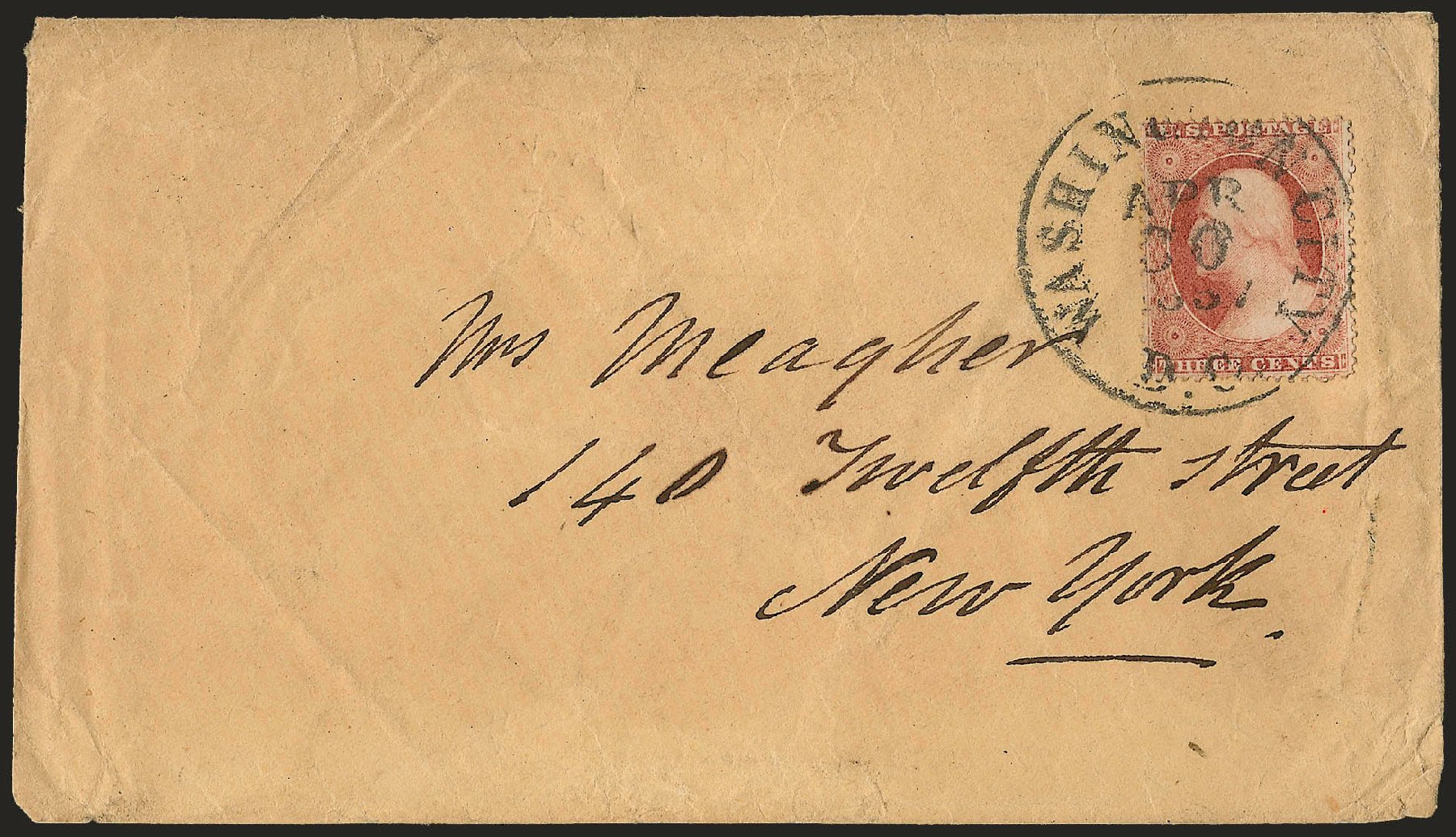 Price of US Stamps Scott Cat. # 25 - 1857 3c Washington. Robert Siegel Auction Galleries, Dec 2008, Sale 964, Lot 235