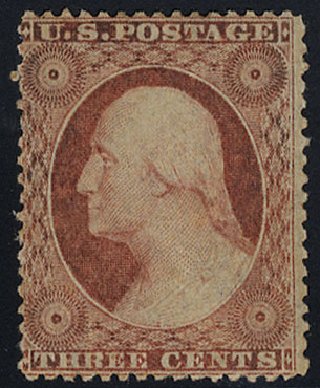 Costs of US Stamps Scott Catalog # 25 - 3c 1857 Washington. Cherrystone Auctions, May 2008, Sale 200805, Lot 72