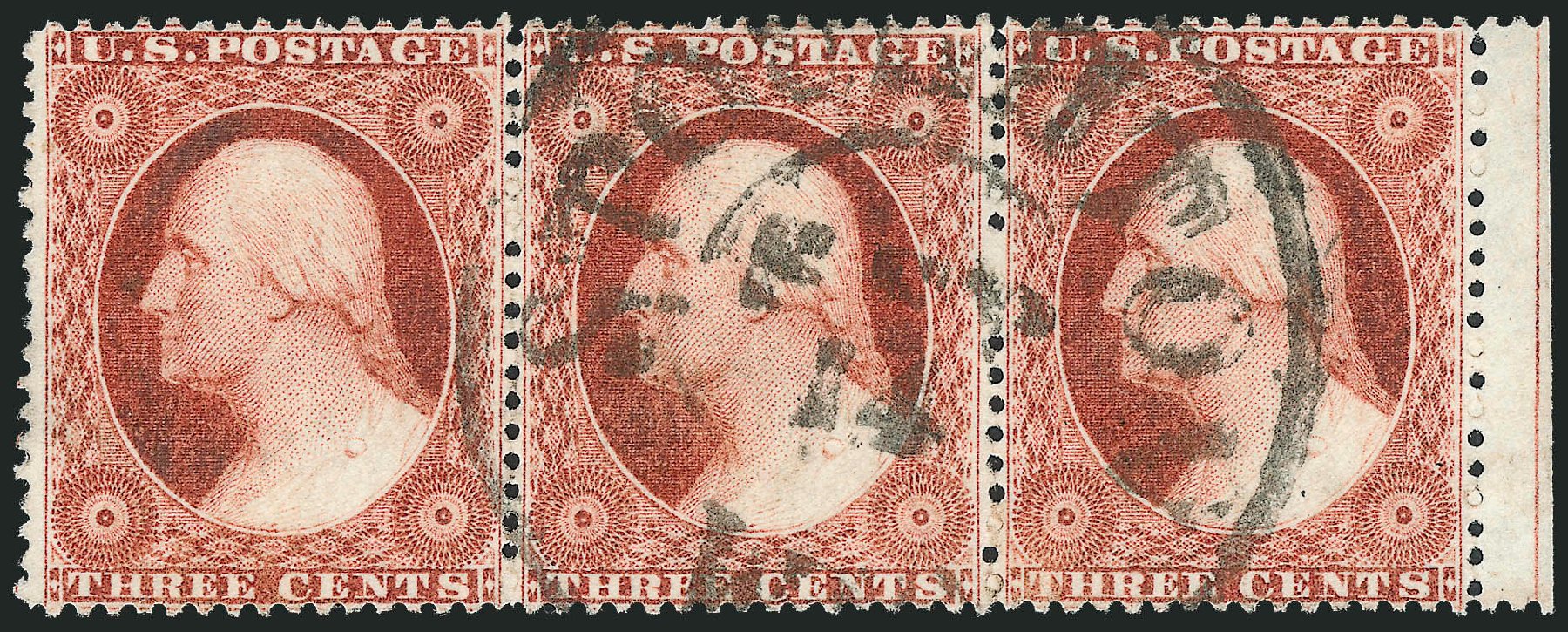 US Stamp Prices Scott Cat. # 25: 1857 3c Washington. Robert Siegel Auction Galleries, Dec 2011, Sale 1017, Lot 492